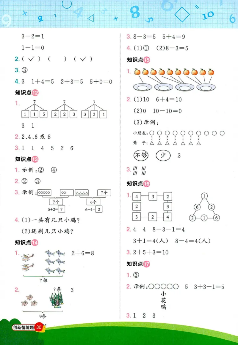 创新情境题一年级人教版数学_25秋小学语数英习题试卷_数学_人教版_数学《阳光同学计算小达人》人教25秋_25秋《阳光同学计算小达人》人教版1上