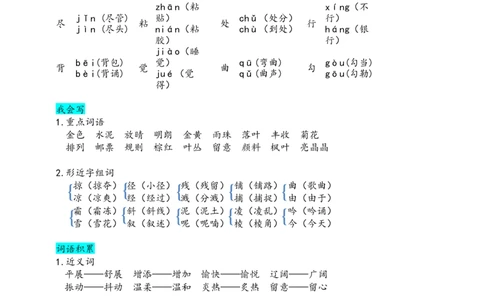 部编版三（上）第二单元知识盘点_三年级上下册资料_小学三年级学习资料-25年更新版_3-01、小学三年级语文上册_3-1-1、复习、知识点、归纳汇总_语文三（上）1-8单元重点.知识点.课文归纳2