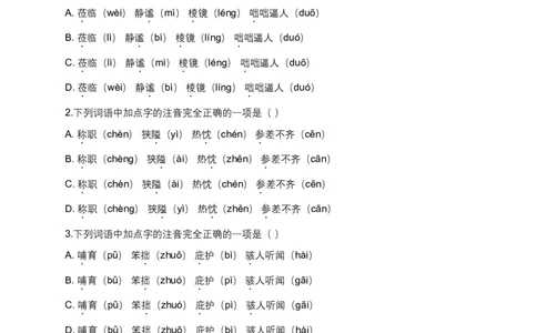 2026年全国各地中考语文字音模拟试卷(覆盖高频考点)_462026中考语文一轮复习练考点+练专题+练模块_字音