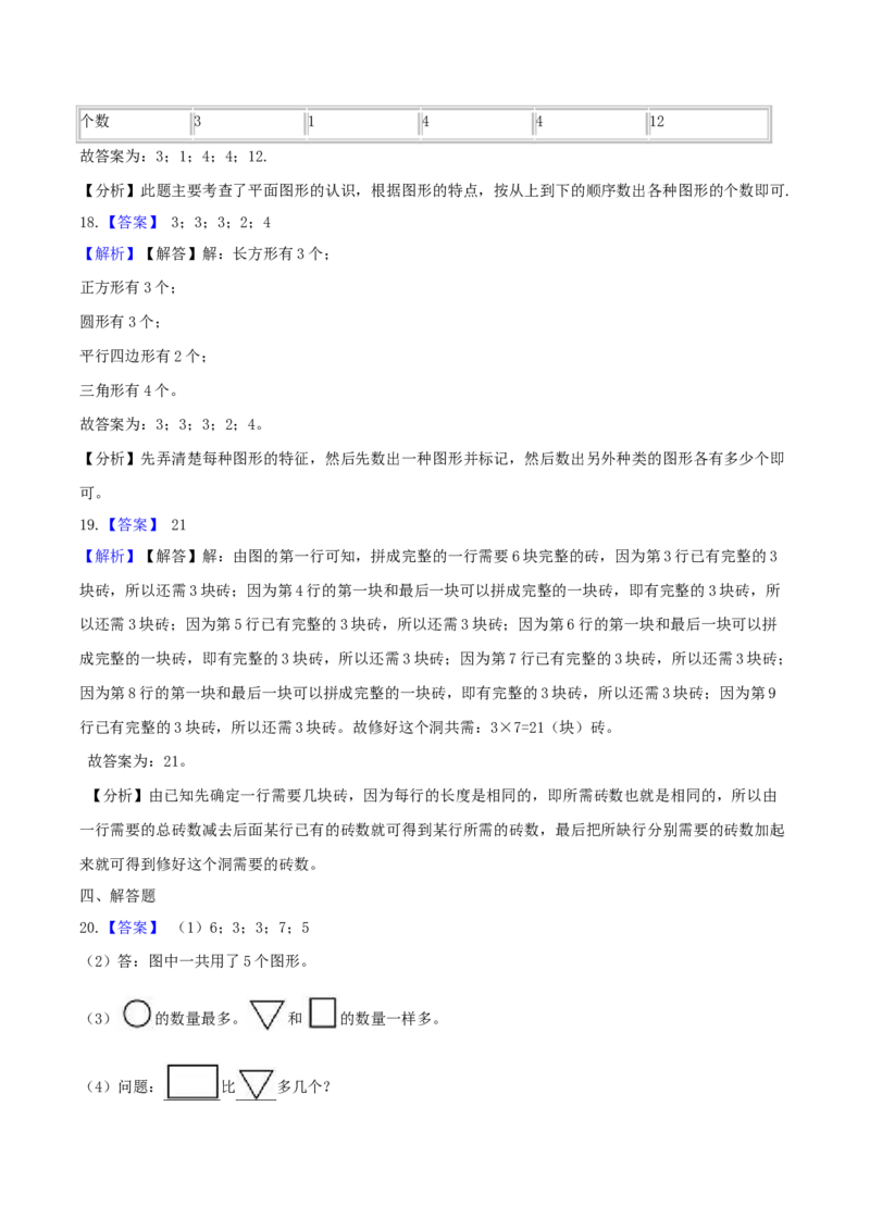 精品原创4.有趣的图形-一年级下册数学期末复习专题讲义（知识点归纳+典例讲解+同步测试）北师大版_一年级上下册资料_小学一年级学习资料-25年更新版_1-04、小学一年级数学下册