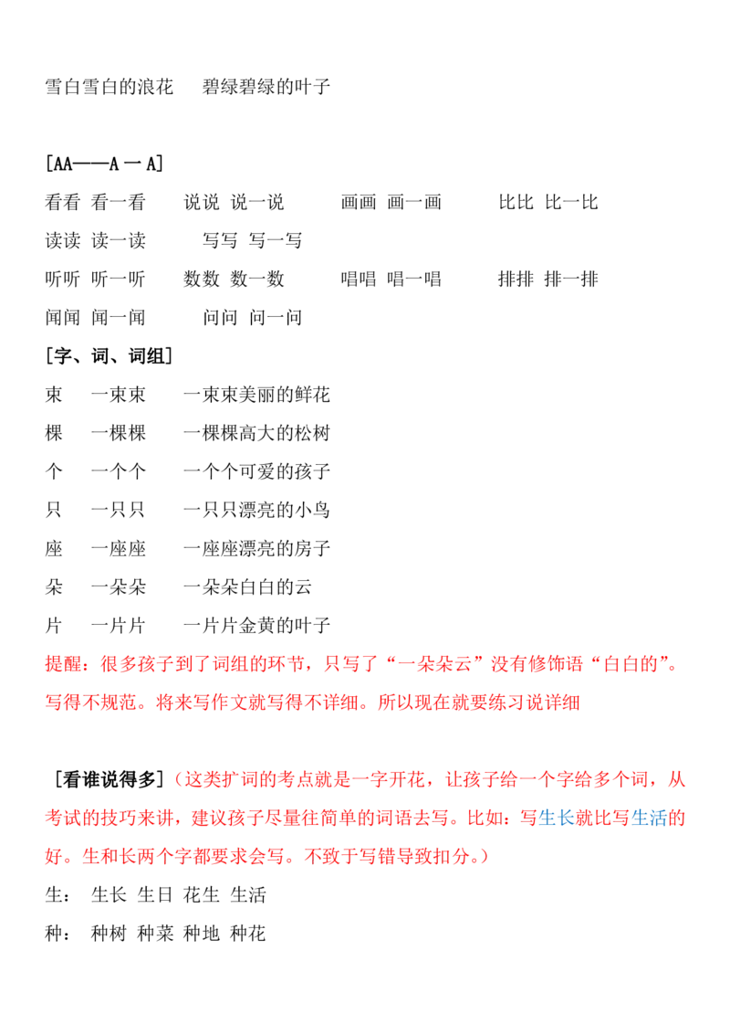 部编人教版一年级语文上册全册课本知识&middot;考点详解最全整理！_一年级上下册资料_小学一年级学习资料-25年更新版_1-01、小学一年级语文上册_01、知识汇总_语文一（上）重点文件总汇