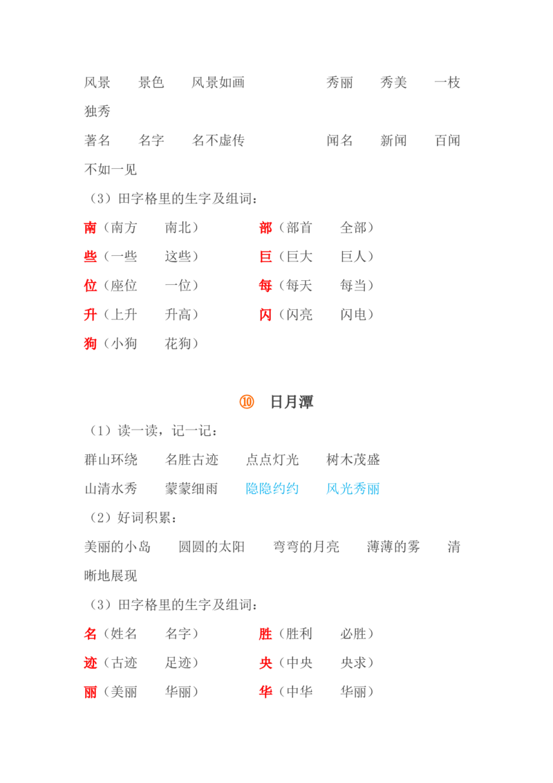 期中重要知识点(精编版)_二年级上下册资料_二年级语数英上下册学习资料_3-7-1、小学二年级语文上册_统编、部编、人教（语文全国统一只有一个版）_1、知识点总结_期末总复习