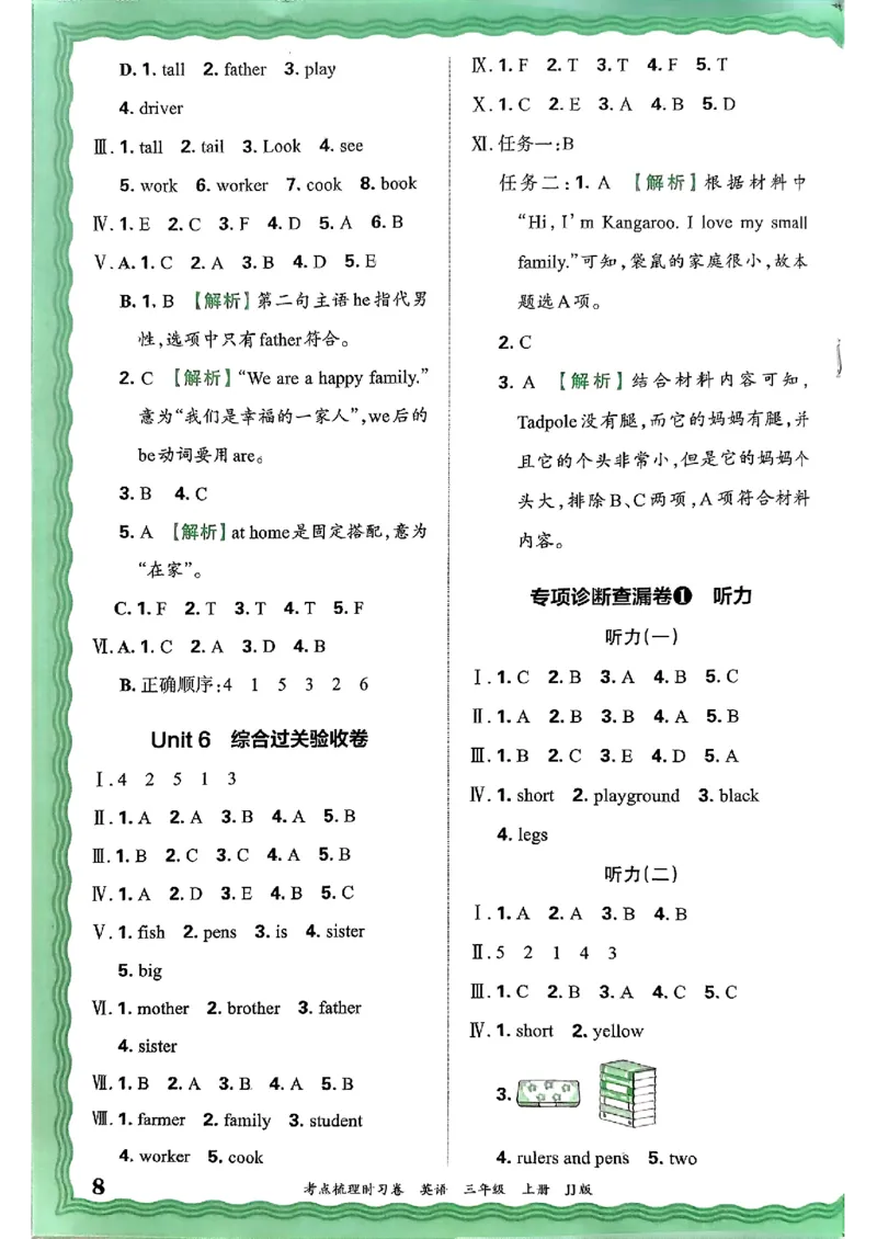 英语三年级上册JJ版考点梳理时习卷_25秋小学语数英习题试卷_英语_冀教版_英语《王朝霞考点梳理时习卷》冀教25秋_25秋《王朝霞考点梳理时习卷》英语冀教三上