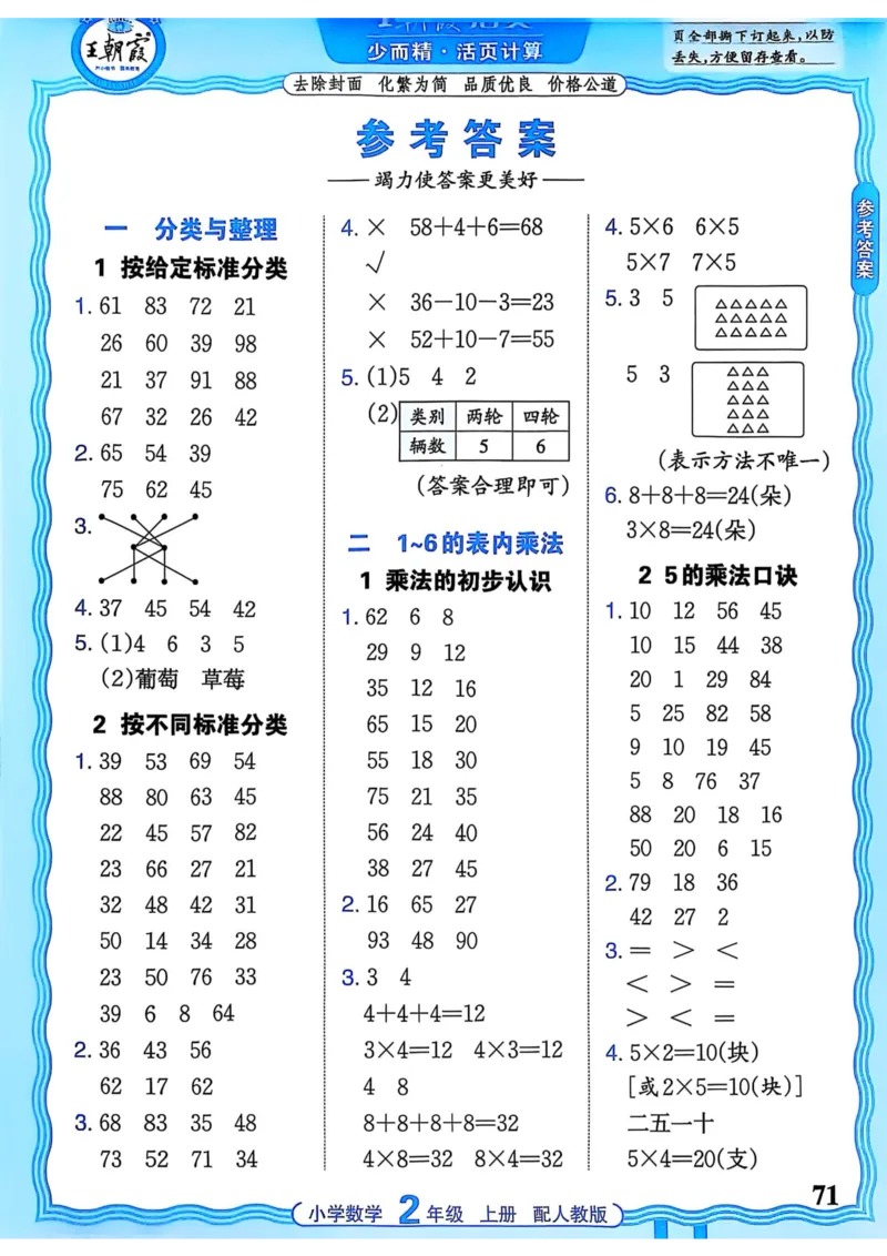 新版人教版数学二年级上册活页计算-副本_25秋小学语数英习题试卷_数学_人教版_2025秋王朝霞活页计算人教版数学1-6上册