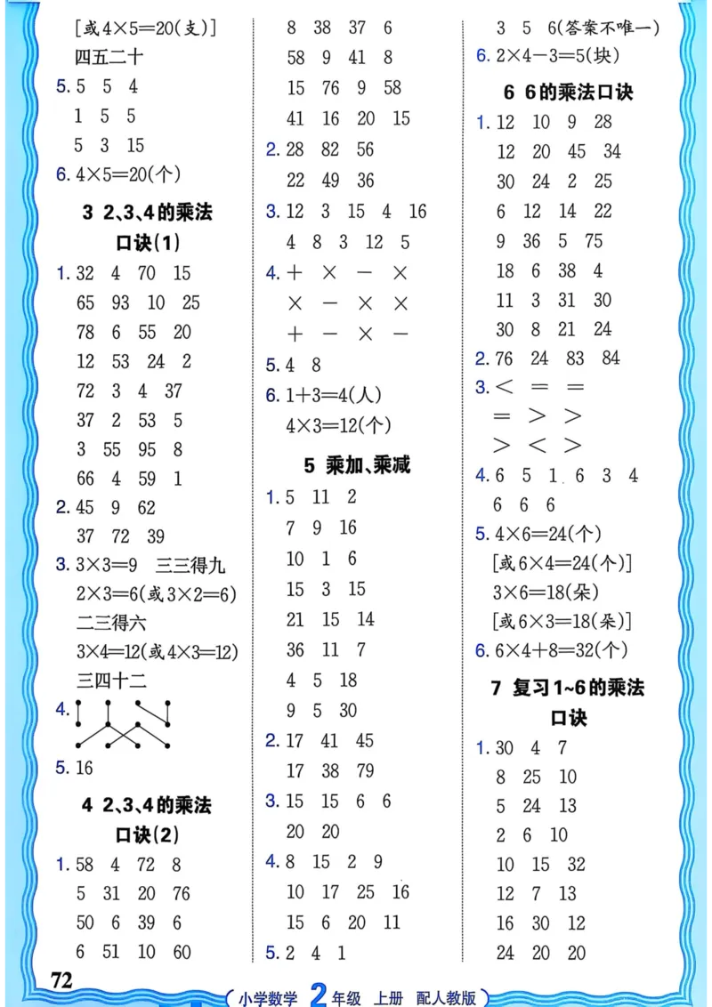 新版人教版数学二年级上册活页计算-副本_25秋小学语数英习题试卷_数学_人教版_2025秋王朝霞活页计算人教版数学1-6上册
