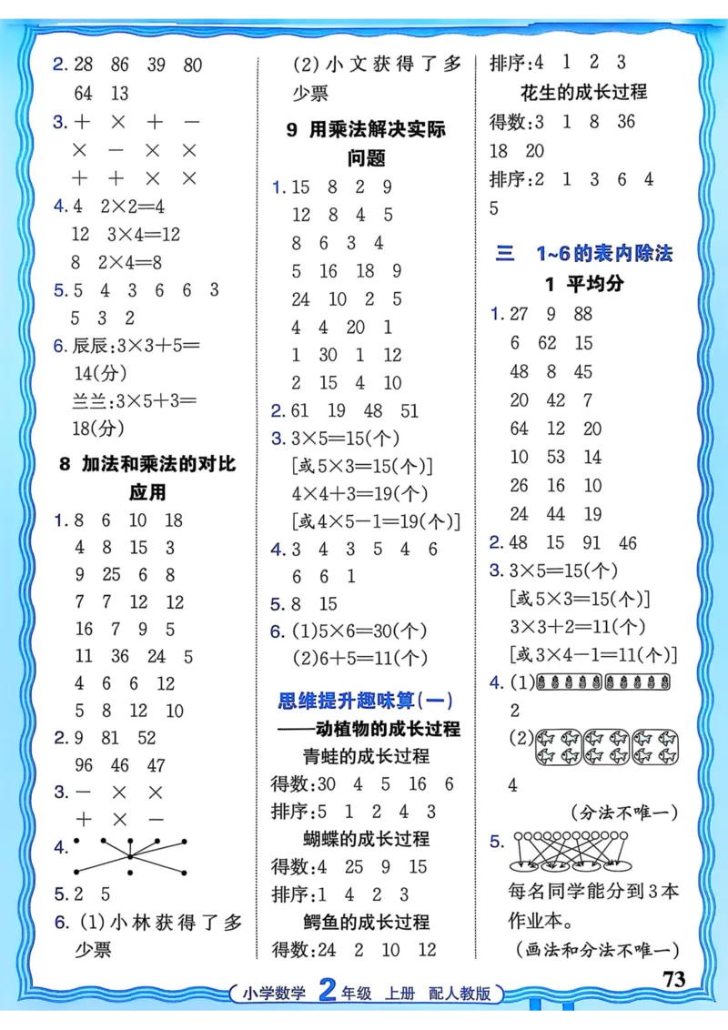 新版人教版数学二年级上册活页计算-副本_25秋小学语数英习题试卷_数学_人教版_2025秋王朝霞活页计算人教版数学1-6上册