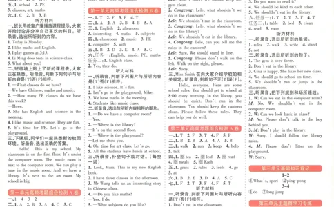 答案_25秋小学语数英习题试卷_英语_冀教版_冀教英语同步检测高频题_25秋考试报同步检测高频题冀教英语4上