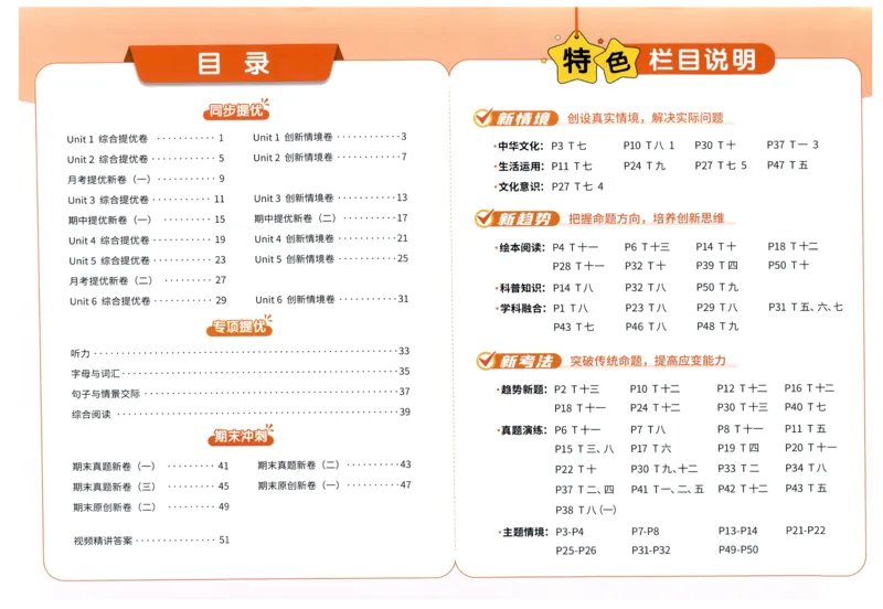 提优新卷_25秋小学语数英习题试卷_英语_人教版_英语《阳光同学提优新卷》人教25秋_提优新卷英语人教3