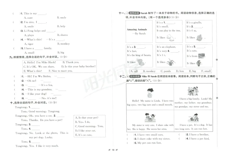 提优新卷_25秋小学语数英习题试卷_英语_人教版_英语《阳光同学提优新卷》人教25秋_提优新卷英语人教3