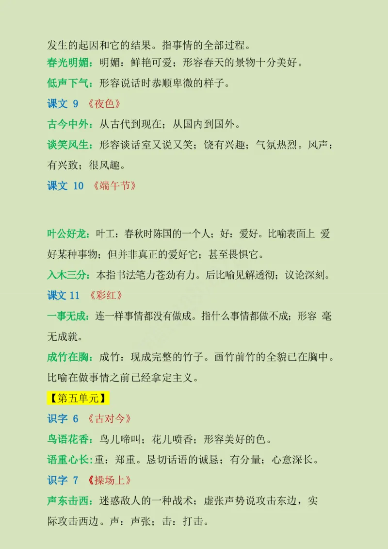 需要掌握的成语解释_一年级上下册资料_一年级上语数英上下册学习资料_3-6-2、小学一年级语文下册_统编、部编、人教（语文全国统一只有一个版）_1、知识点总结_专项-字词句子