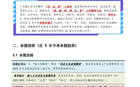 古诗文阅读之(文言句子翻译)(全国适用)(原卷)_462026中考语文一轮复习练考点+练专题+练模块_古诗文阅读之(文言句子翻译)
