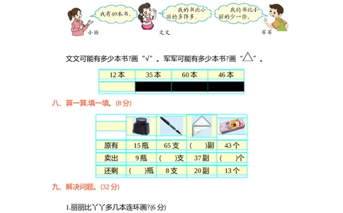 期中测试卷1_一年级上下册资料_小学一年级学习资料-25年更新版_1-04、小学一年级数学下册_1-4-2、练习题、作业、试题、试卷_青岛54版_青岛54版期中期末试卷