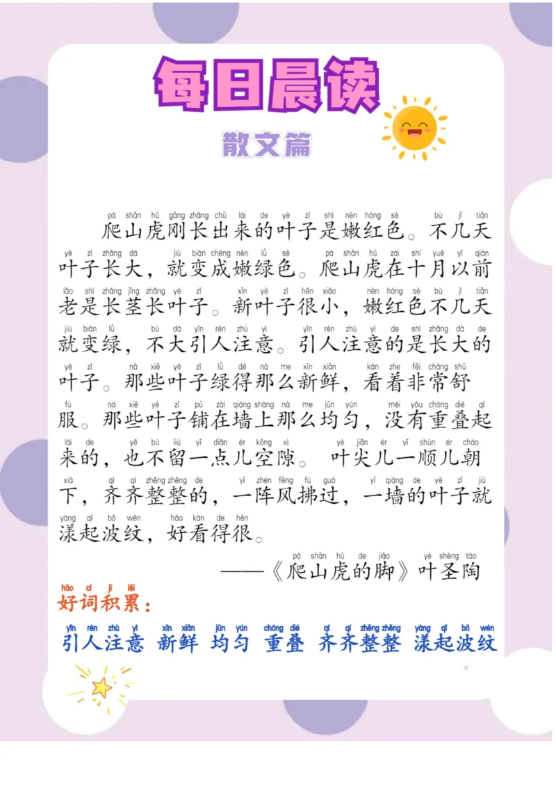 每日晨读散文篇_一年级上下册资料_小学一年级学习资料-25年更新版_1-01、小学一年级语文上册_10、每日晨读