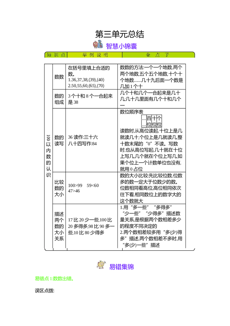 第3单元100以内数的认识_一年级上下册资料_1年级下册教学资源包课件+课时练_第三单元100以内数的认识_单元资料汇总_单元复习