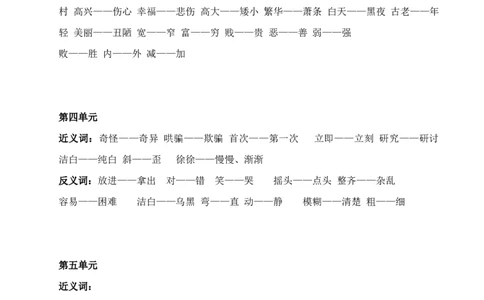 近反义词大全_二年级上下册资料_二年级语数英上下册学习资料_3-7-2、小学二年级语文下册_统编、部编、人教（语文全国统一只有一个版）_1、知识点总结_专项-字词句子
