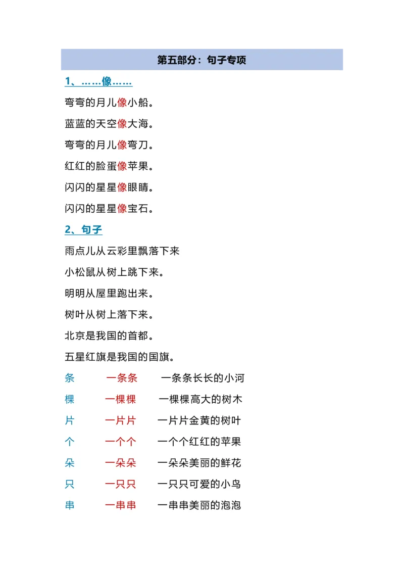 部编版一年级上册语文期末复习知识点_一年级上下册资料_小学一年级学习资料-25年更新版_1-01、小学一年级语文上册_01、知识汇总