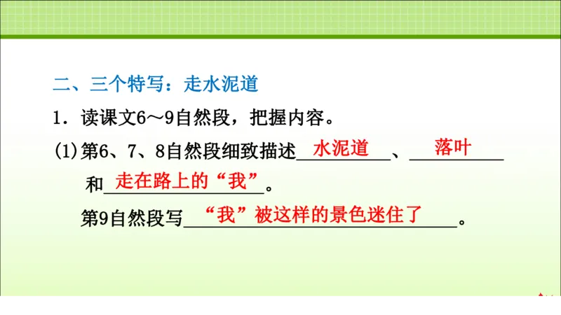 部编版小学三年级上册语文学习教案第2单元第5课铺满金色巴掌的水泥道_三年级上下册资料_小学三年级学习资料-25年更新版_3-01、小学三年级语文上册_3-1-3、课件、讲义、教案