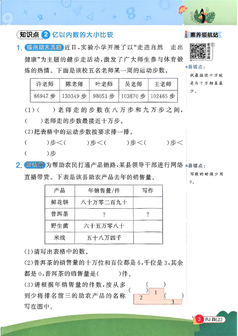 四上创新情境题数学人教_25秋小学语数英习题试卷_数学_人教版_数学《阳光同学计算小达人》人教25秋_25秋《阳光同学计算小达人》人教版4上
