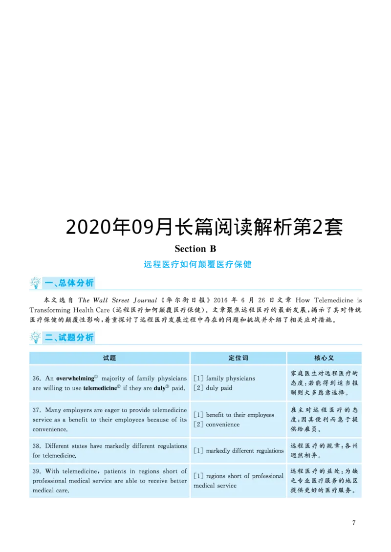 2020.09英语六级长篇阅读解析第2套_六级_六级长篇阅读_六级长篇阅读解析