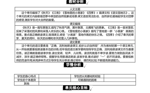 第五单元单元分析_25秋七彩课堂统编版语文一年级上册教学资源包_七彩课堂统编版语文一年级上册教案_优质版教案_第五单元