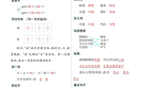 第8单元核心考点清单_一年级上下册资料_小学一年级学习资料-25年更新版_1-02、小学一年级语文下册_3-6-2-1、复习、知识点、归纳汇总_部编（人教）版_第1-8单元核心考点清单