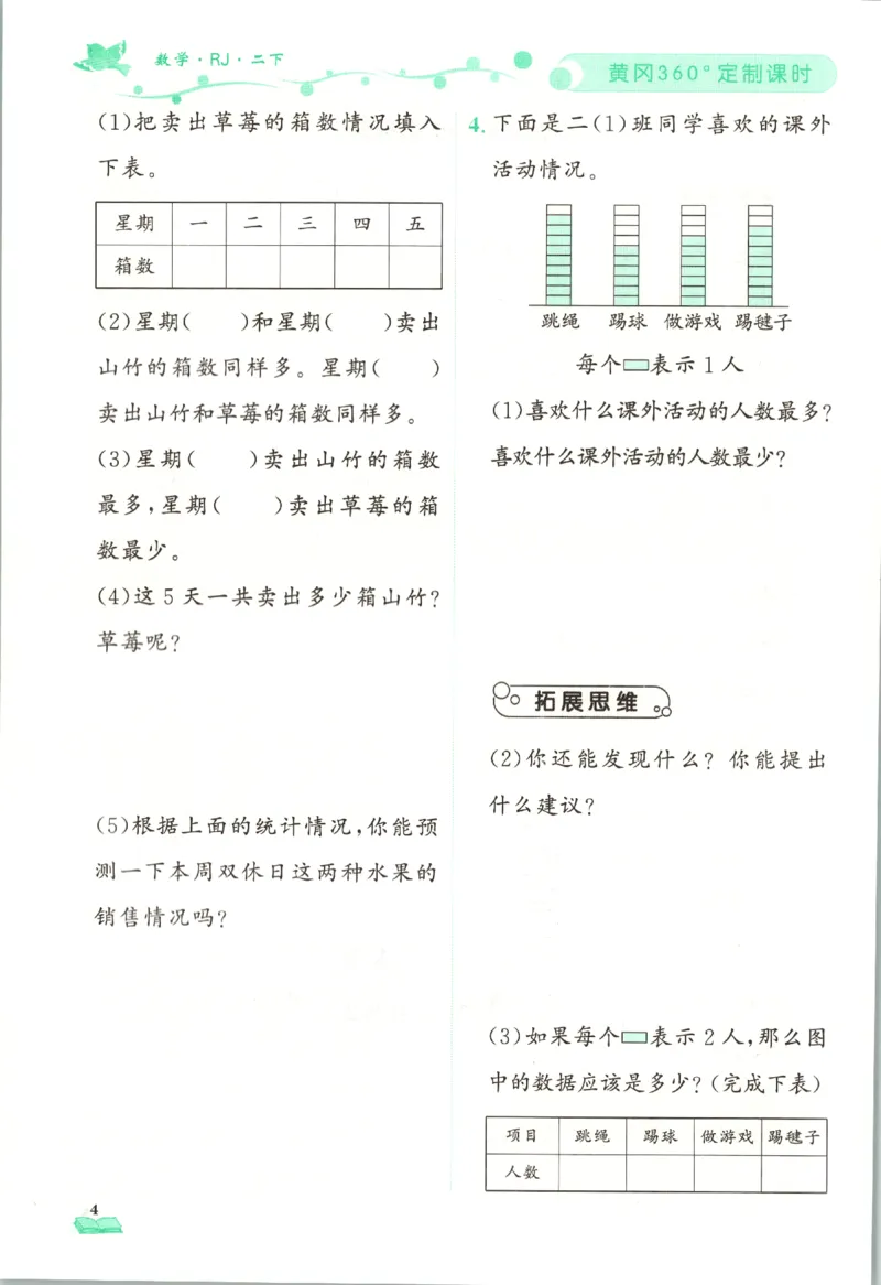 黄冈360&deg;定制课时.数学二年级.下册_二年级上下册资料_53黄冈多个品牌系列资料_数学