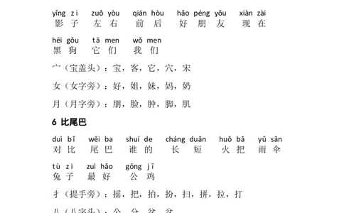 每课拼音词语组词_一年级上下册资料_一年级上语数英上下册学习资料_3-6-1、小学一年级语文上册_统编、部编、人教（语文全国统一只有一个版）_6、专项练习_组词造句
