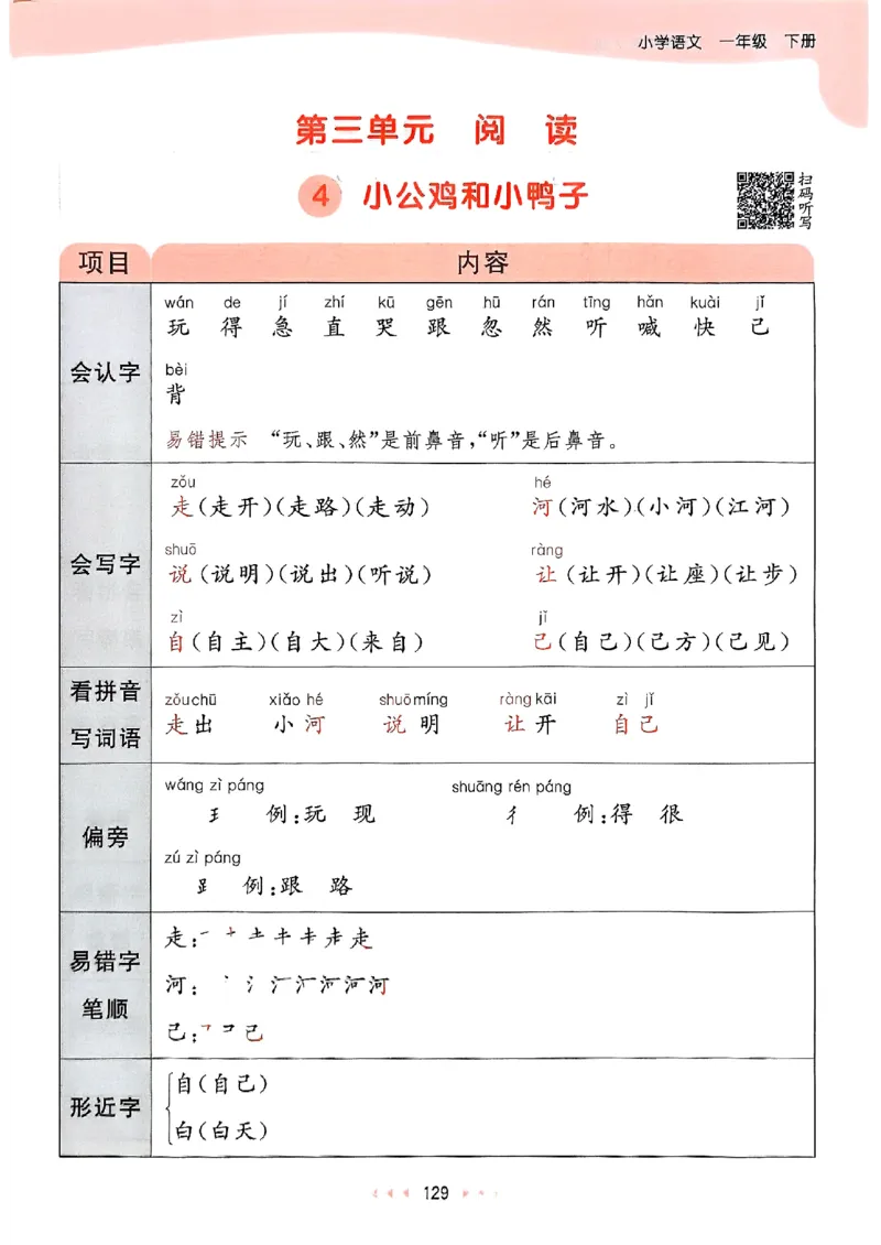 课堂笔记1下_一年级上下册资料_53黄冈多个品牌系列资料_语文