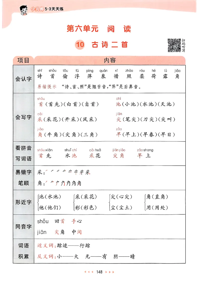 课堂笔记1下_一年级上下册资料_53黄冈多个品牌系列资料_语文