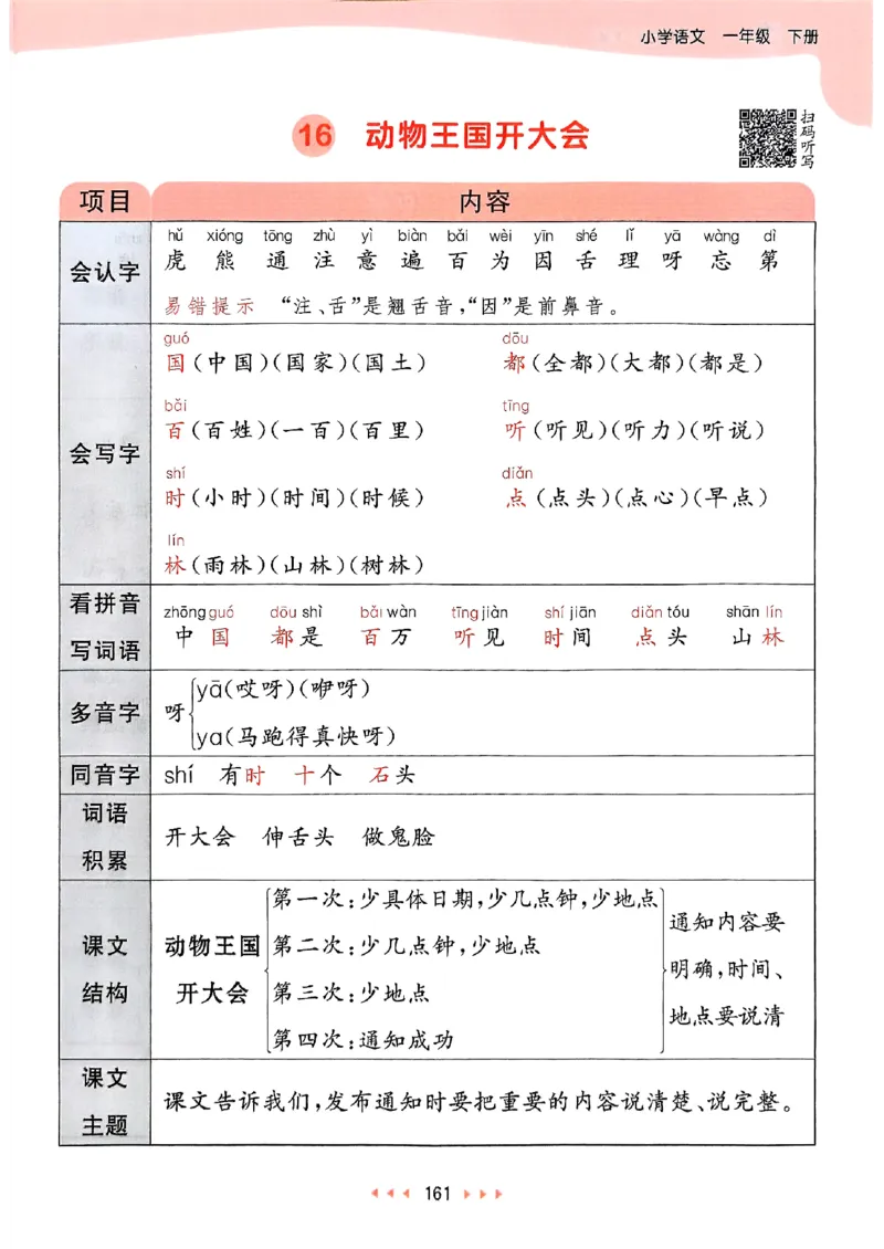 课堂笔记1下_一年级上下册资料_53黄冈多个品牌系列资料_语文