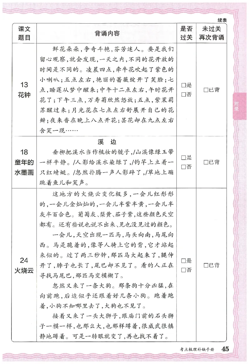 考点梳理时习卷语文三年级下补缺手册_三年级上下册资料_53黄冈多个品牌系列资料_语文