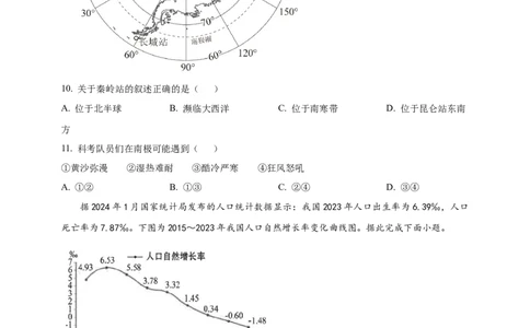 2024年吉林省长春市中考地理试题（原卷版）_吉林省长春市-历年中考真题_8-吉林省长春市-中考地理（21-25）_2024年吉林省长春市中考地理试题（原卷版+解析版）