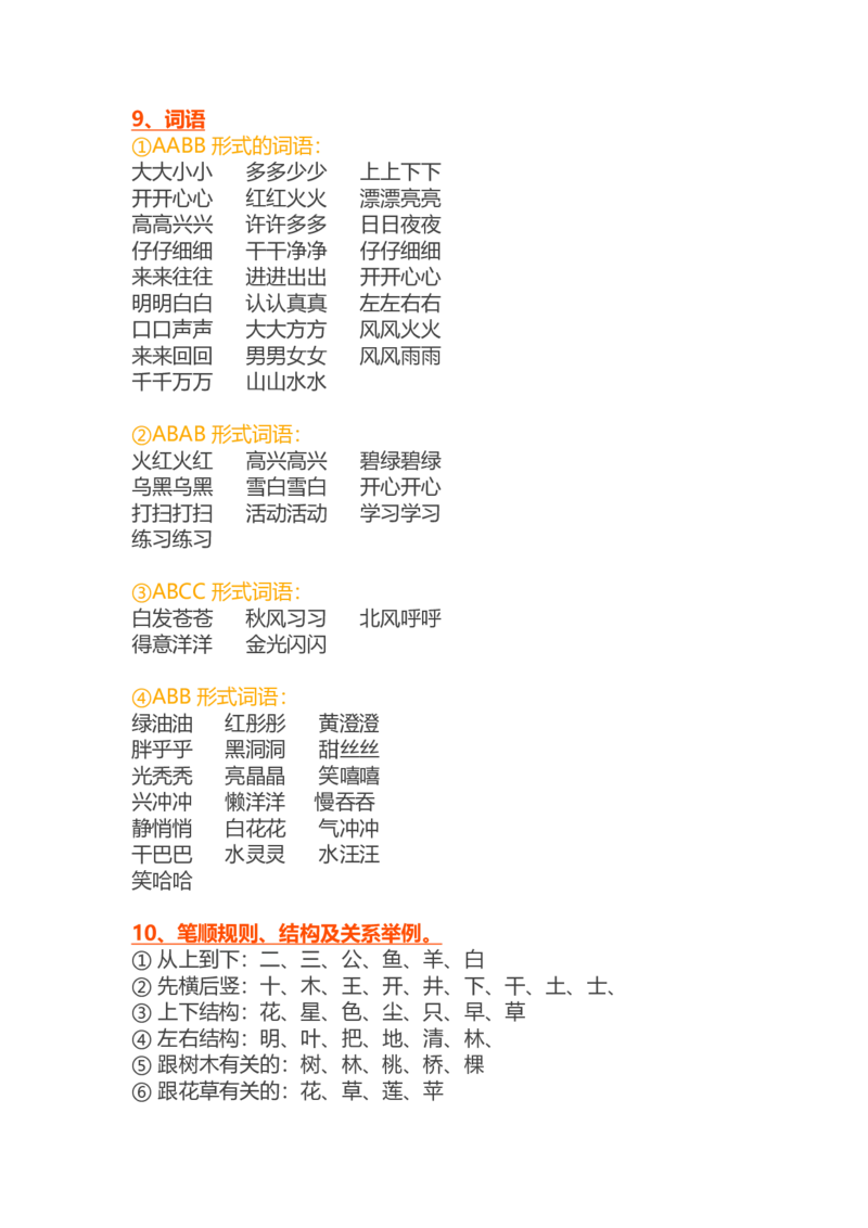 统编语文一年级上册期末复习知识点汇总_一年级上下册资料_小学一年级学习资料-25年更新版_1-01、小学一年级语文上册_01、知识汇总
