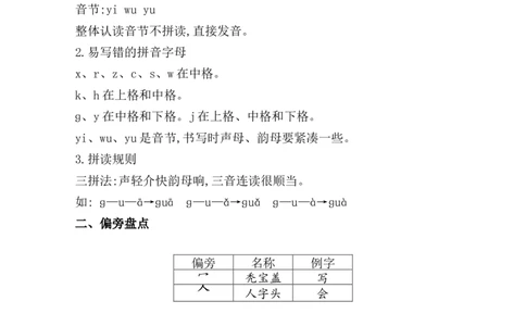 第三单元核心知识点_25秋七彩课堂统编版语文一年级上册教学资源包_七彩课堂统编版语文一年级上册习题_单元知识小结_第三单元知识小结