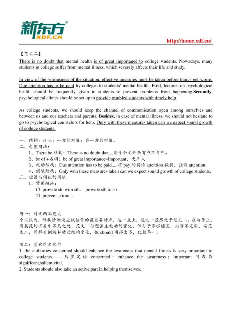 大学英语六级考试必背范文_六级_六级写作专项_六级写作