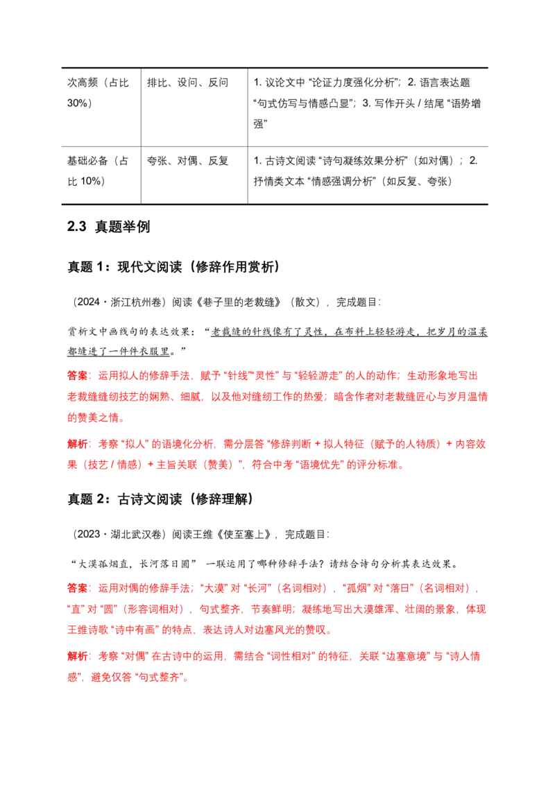 修辞手法(含答案解析)_462026中考语文一轮复习练考点+练专题+练模块_修辞手法