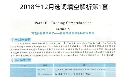 2018.12英语六级选词填空第1套解析_六级_六级选词填空_六级选词填空解析