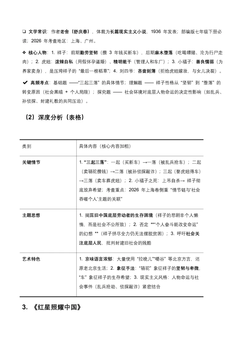 2026年全国各地中考语文一轮复习讲义：名著阅读(含答案解析)_462026中考语文一轮复习练考点+练专题+练模块_名著阅读