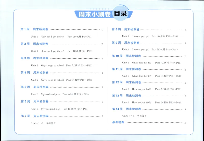 周末小测卷_25秋小学语数英习题试卷_英语_人教版_英语《阳光同学提优新卷》人教25秋_提优新卷英语人教6