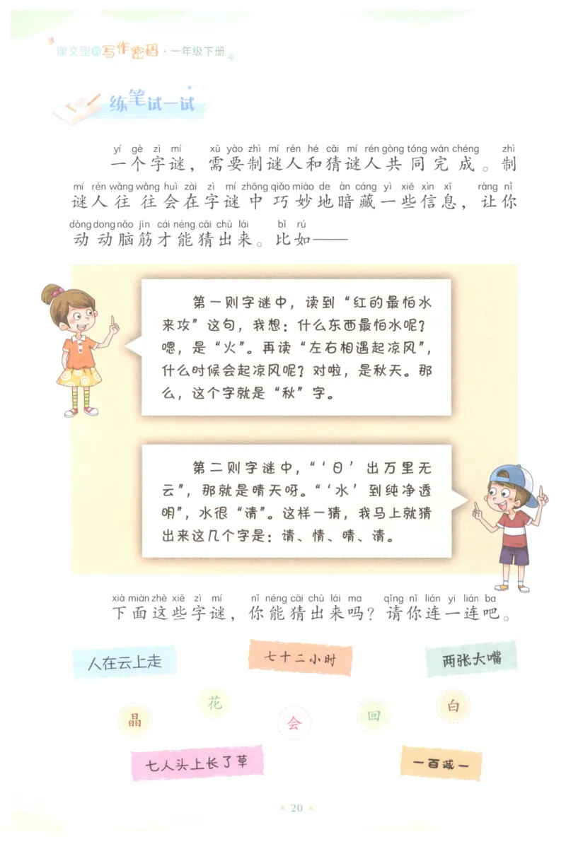 课文里的写作密码一年级下册_一年级上下册资料_小学一年级学习资料-25年更新版_1-02、小学一年级语文下册_3-6-2-1、复习、知识点、归纳汇总_部编（人教）版_看图写话