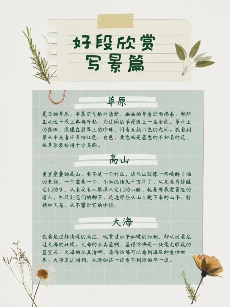 每日晨读（好段欣赏）16页_三年级上下册资料_小学三年级学习资料-25年更新版_3-01、小学三年级语文上册_3-1-5、字贴、书写、晨读_每日晨读