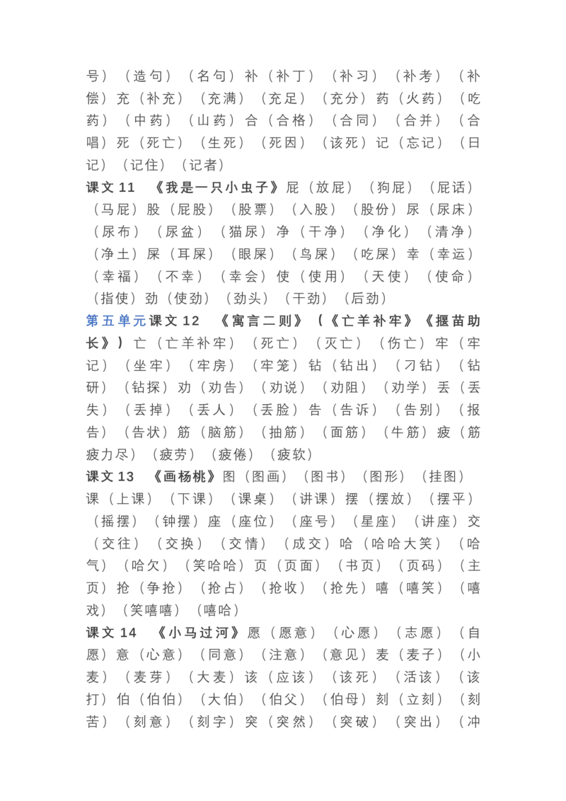 语文2年级下册全册生字组词_二年级上下册资料_小学二年级学习资料-25年更新版_2-02、小学二年级语文下册_2-2-1、复习、知识点、归纳汇总_精品知识汇总