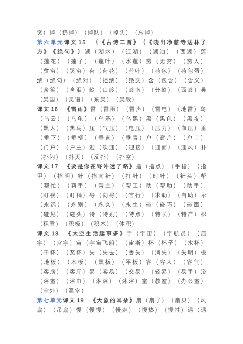 语文2年级下册全册生字组词_二年级上下册资料_小学二年级学习资料-25年更新版_2-02、小学二年级语文下册_2-2-1、复习、知识点、归纳汇总_精品知识汇总