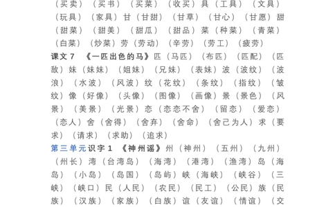 语文2年级下册全册生字组词_二年级上下册资料_小学二年级学习资料-25年更新版_2-02、小学二年级语文下册_2-2-1、复习、知识点、归纳汇总_精品知识汇总