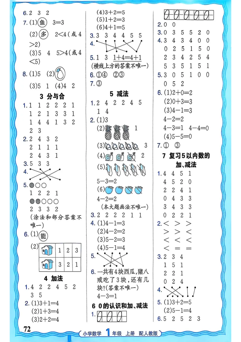 新版人教版数学一年级上册活页计算-副本_25秋小学语数英习题试卷_数学_人教版_2025秋王朝霞活页计算人教版数学1-6上册