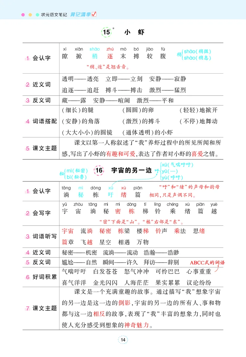 状元语文笔记背记清单_三年级上下册资料_小学三年级学习资料-25年更新版_3-02、小学三年级语文下册_3-2-1、学习资料、复习、知识点、归纳汇总_语文知识点（每课总结）