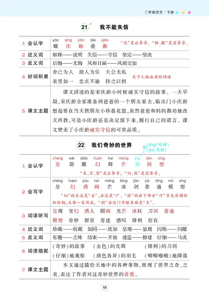 状元语文笔记背记清单_三年级上下册资料_小学三年级学习资料-25年更新版_3-02、小学三年级语文下册_3-2-1、学习资料、复习、知识点、归纳汇总_语文知识点（每课总结）