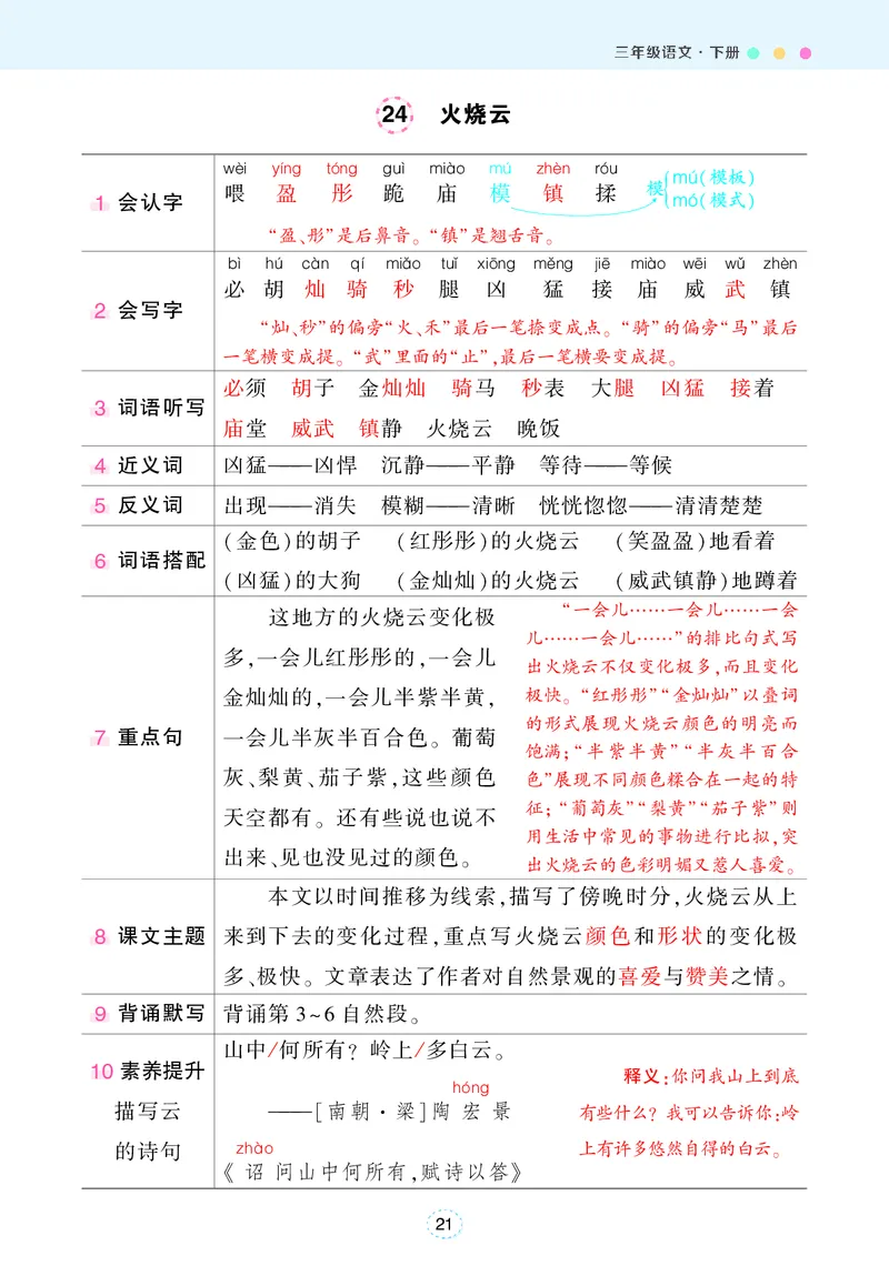 状元语文笔记背记清单_三年级上下册资料_小学三年级学习资料-25年更新版_3-02、小学三年级语文下册_3-2-1、学习资料、复习、知识点、归纳汇总_语文知识点（每课总结）