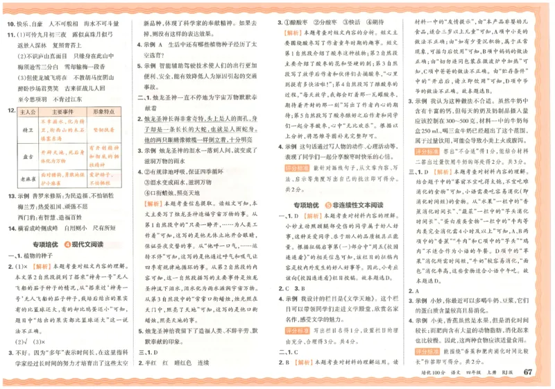 四上语文王朝霞培优100分_25秋小学语数英习题试卷_语文_25秋培优100分语文