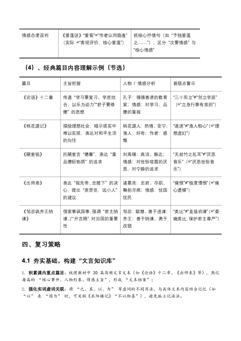 古诗文阅读之(文言文内容理解)(全国适用)(原卷)_462026中考语文一轮复习练考点+练专题+练模块_古诗文阅读之(文言文内容理解)